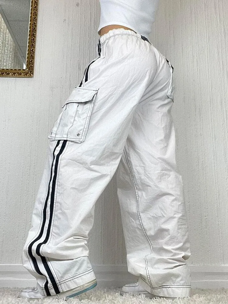 Ashore Shop Baggy Low Rise Jeans Pocket  Cargo Pants Women Jogging Pants