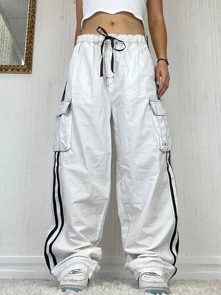 Ashore Shop Baggy Low Rise Jeans Pocket  Cargo Pants Women Jogging Pants