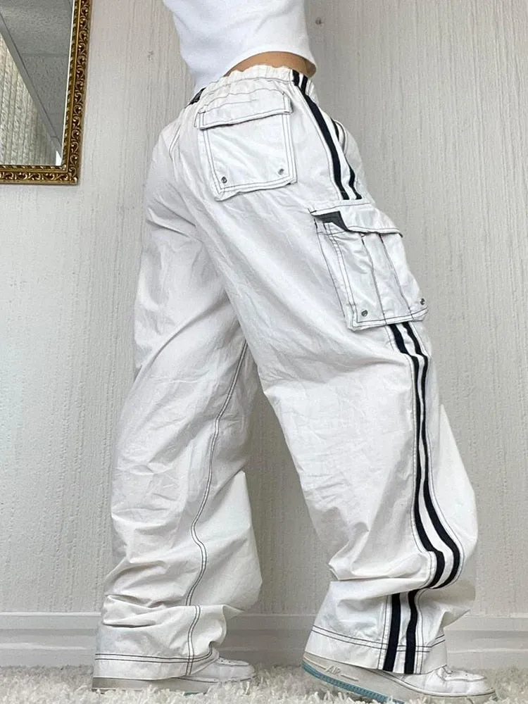Ashore Shop Baggy Low Rise Jeans Pocket  Cargo Pants Women Jogging Pants