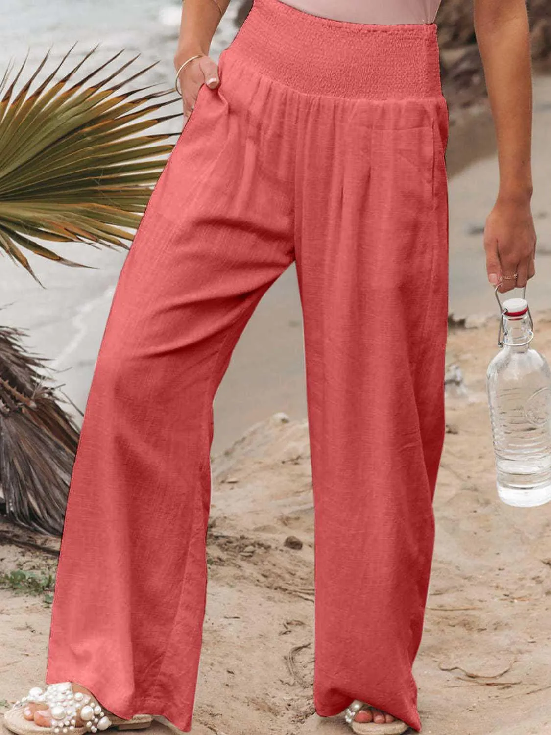 Bridgett Smocked Waist Wide Leg Pants