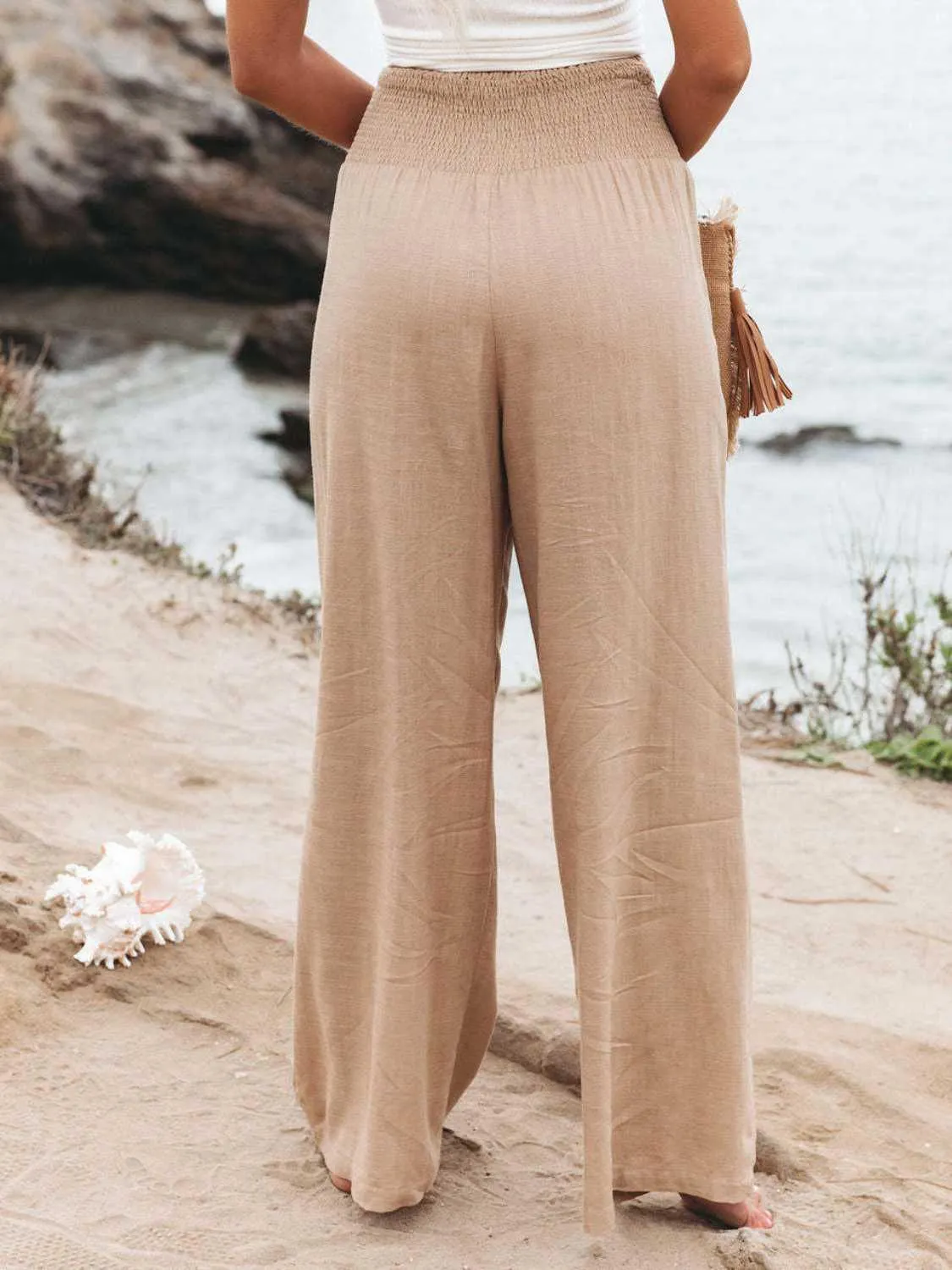 Bridgett Smocked Waist Wide Leg Pants