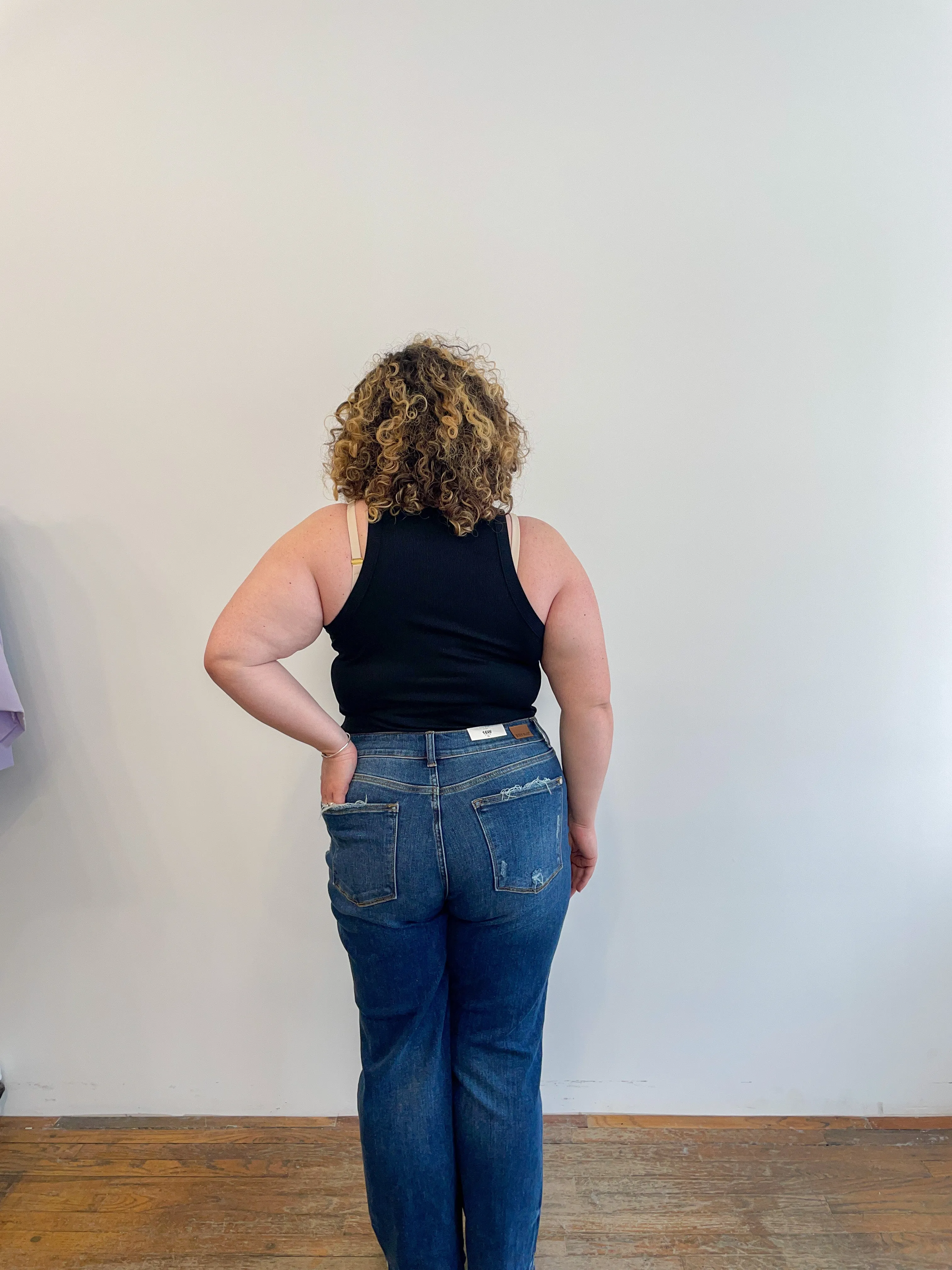 Camryn High Waist Wide Leg Denim in Dark Wash - FINAL SALE