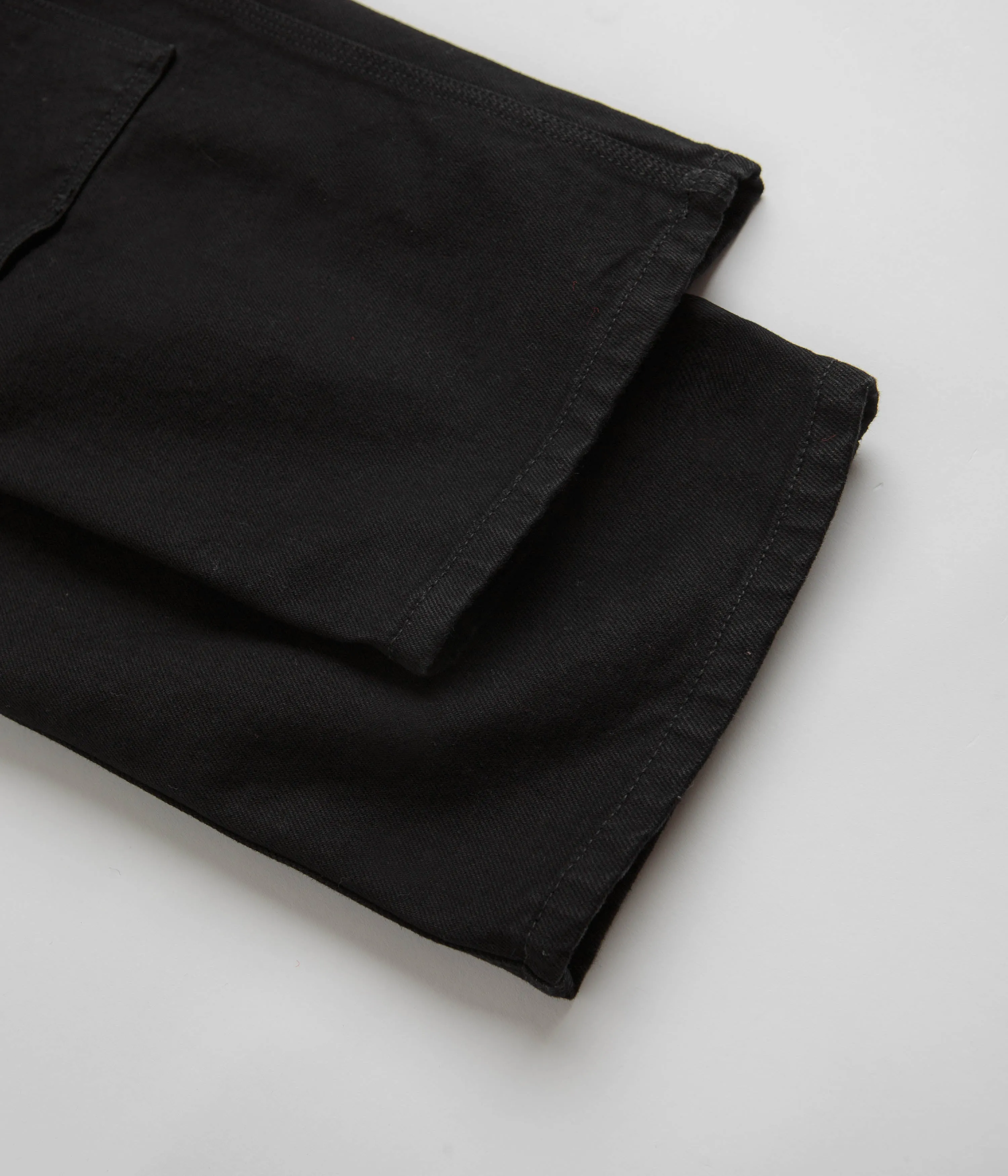 Black Rinsed Carhartt Denim Double Knee Pants with Reinforced Construction