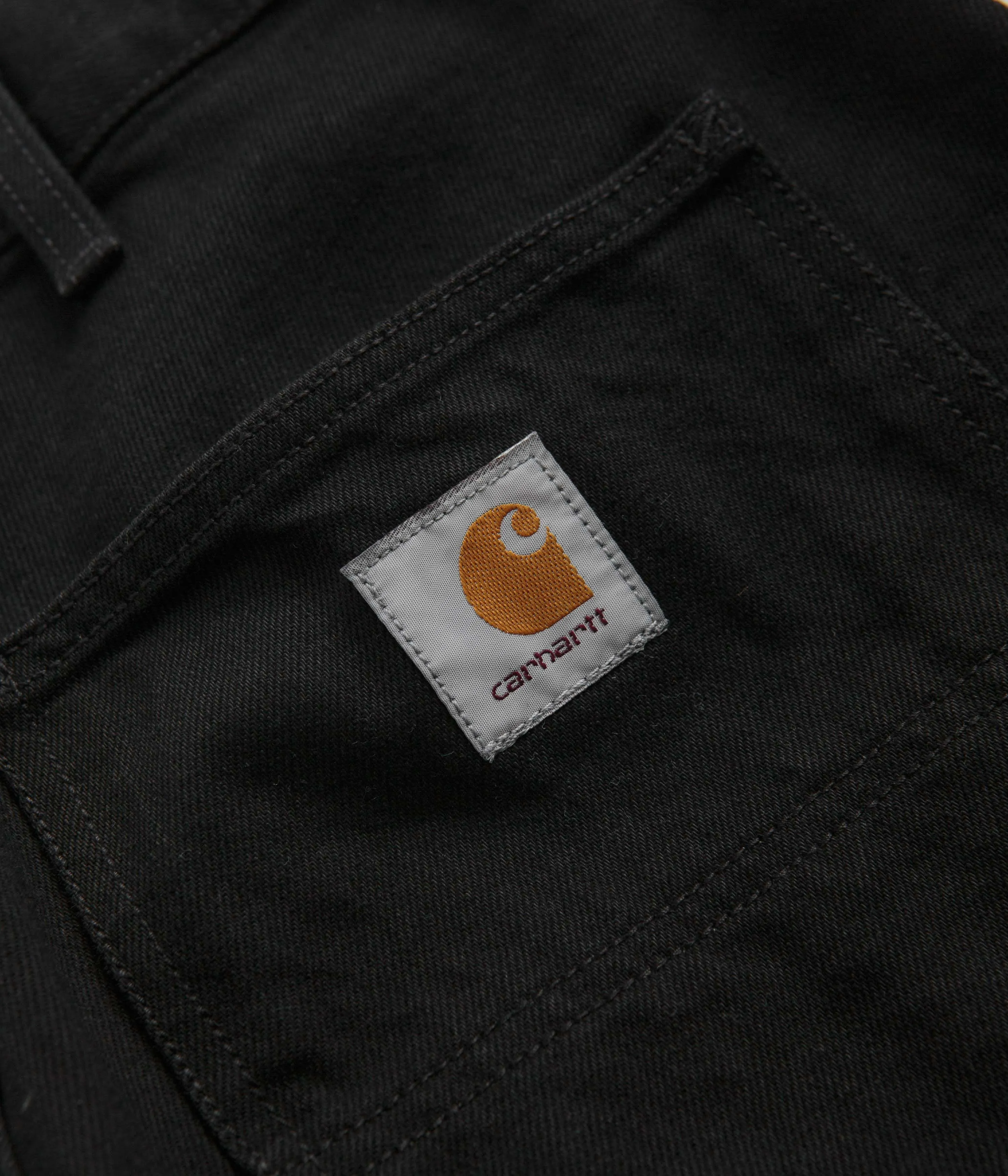 Black Rinsed Carhartt Denim Double Knee Pants with Reinforced Construction