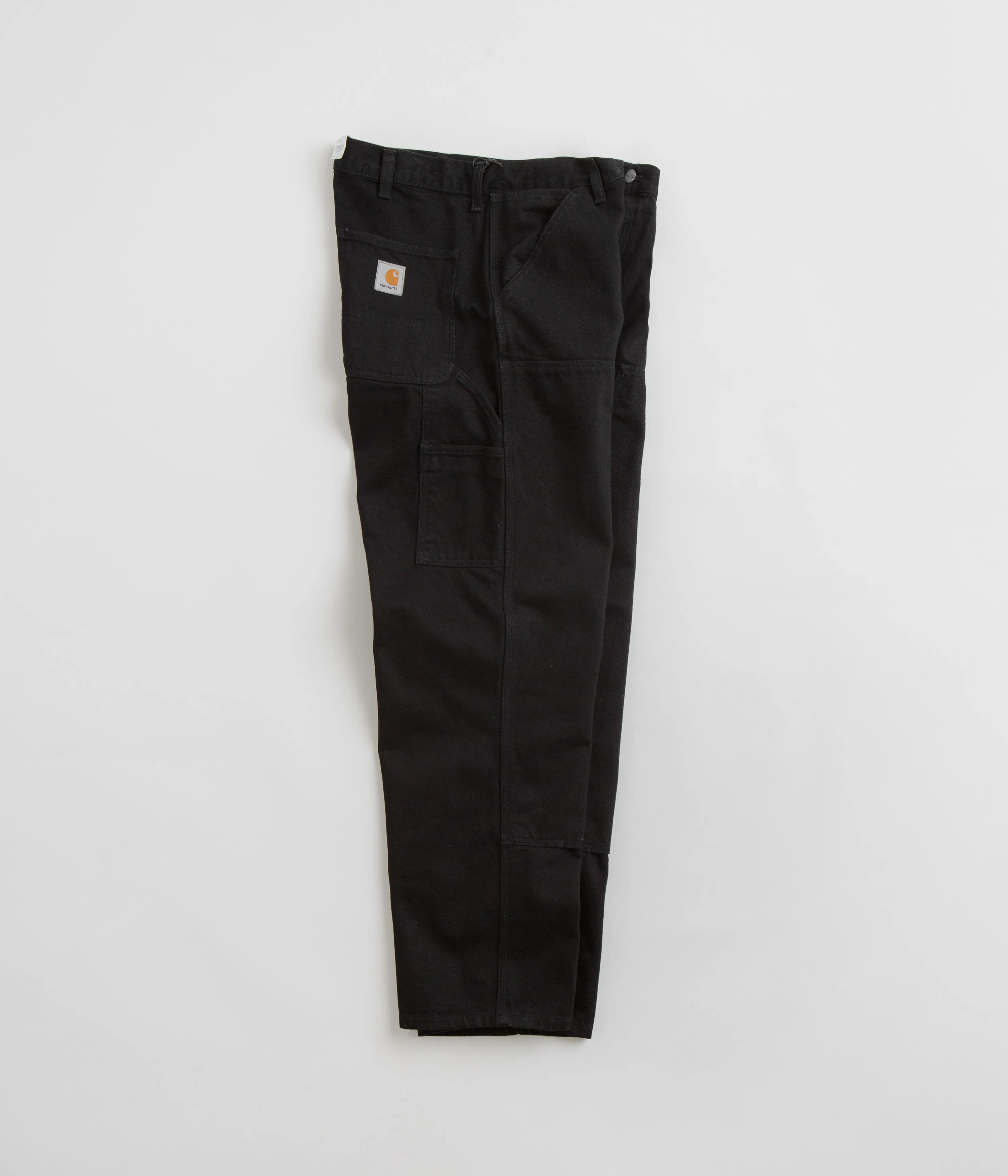 Black Rinsed Carhartt Denim Double Knee Pants with Reinforced Construction