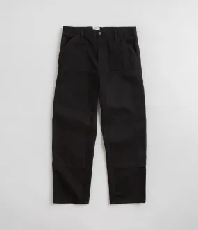 Black Rinsed Carhartt Denim Double Knee Pants with Reinforced Construction