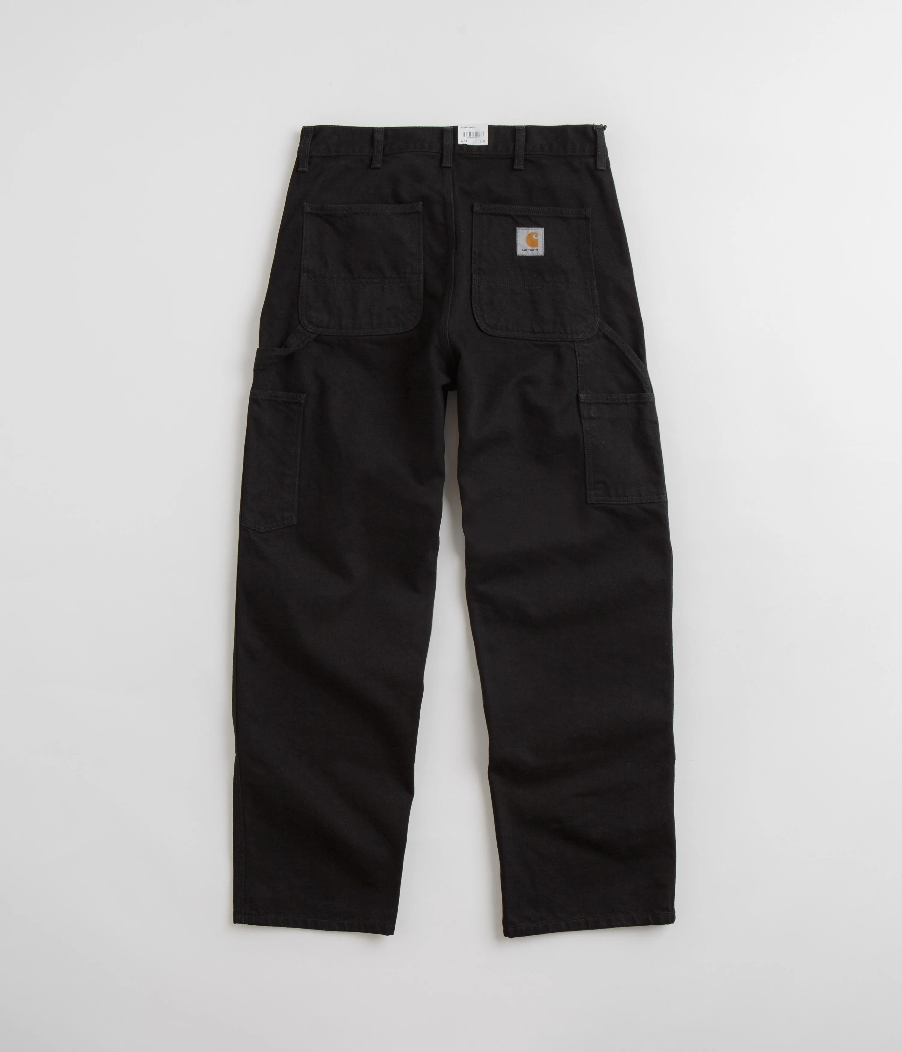 Black Rinsed Carhartt Denim Double Knee Pants with Reinforced Construction