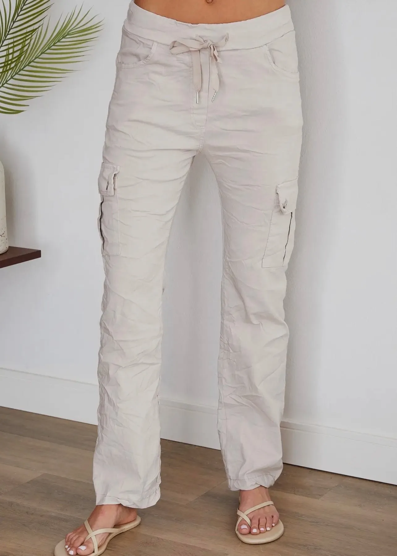 Crinkle Cargo Pants - Final Sale