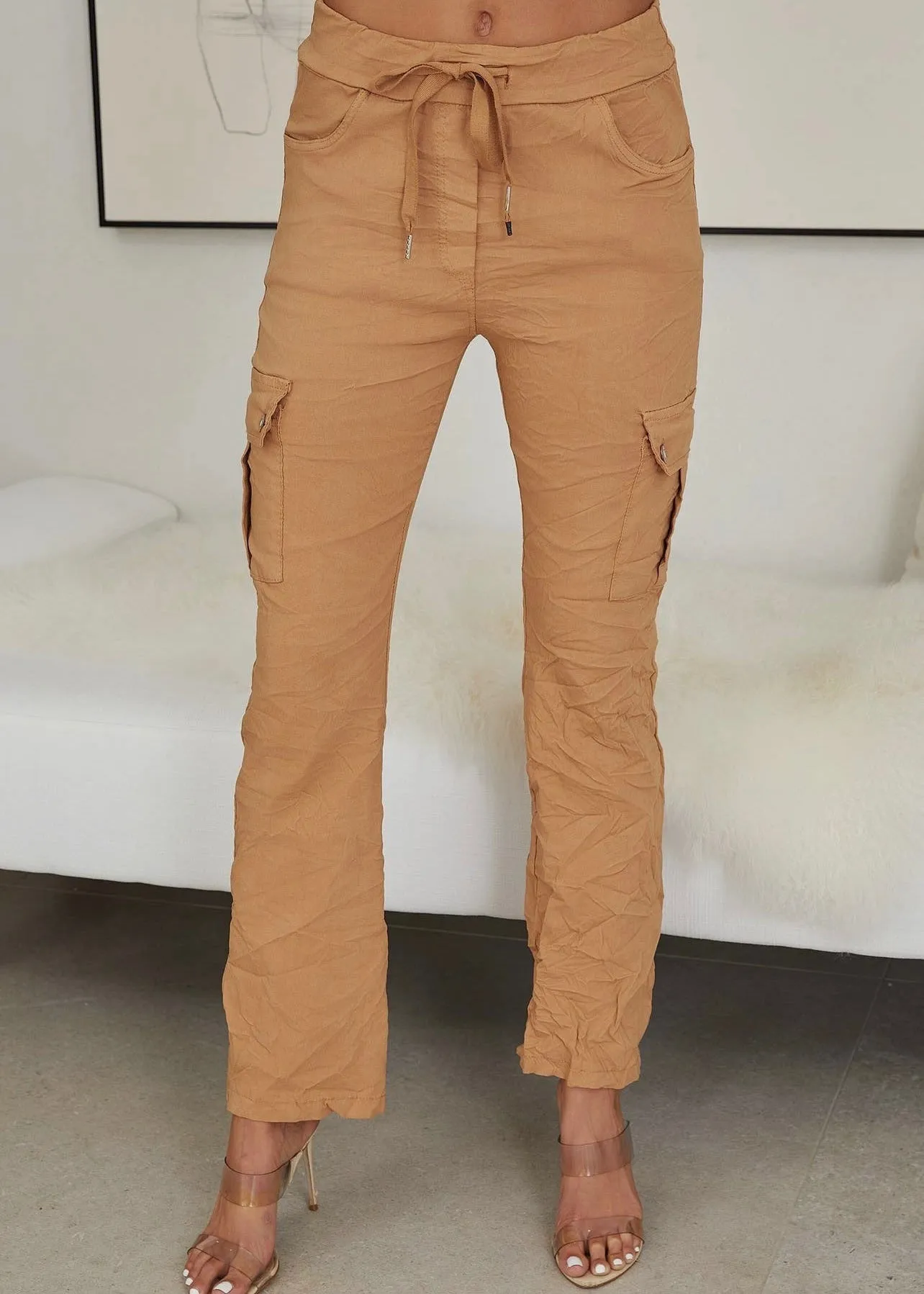 Crinkle Cargo Pants - Final Sale