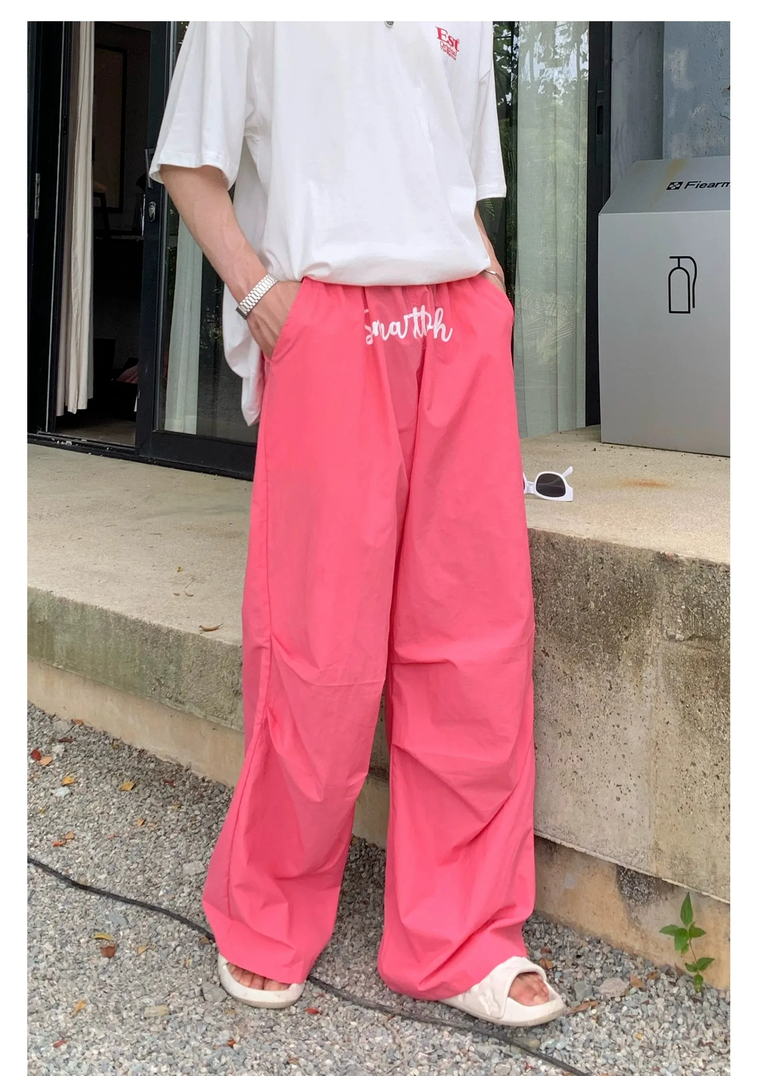 Cui Cursive Text Track Pants
