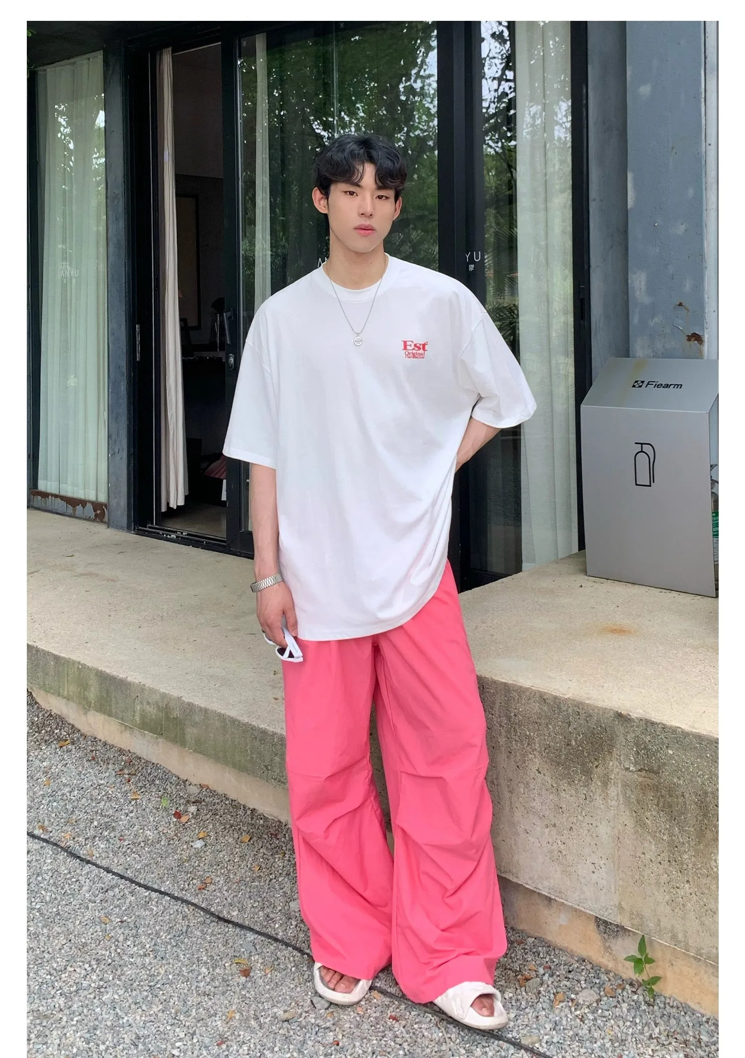 Cui Cursive Text Track Pants