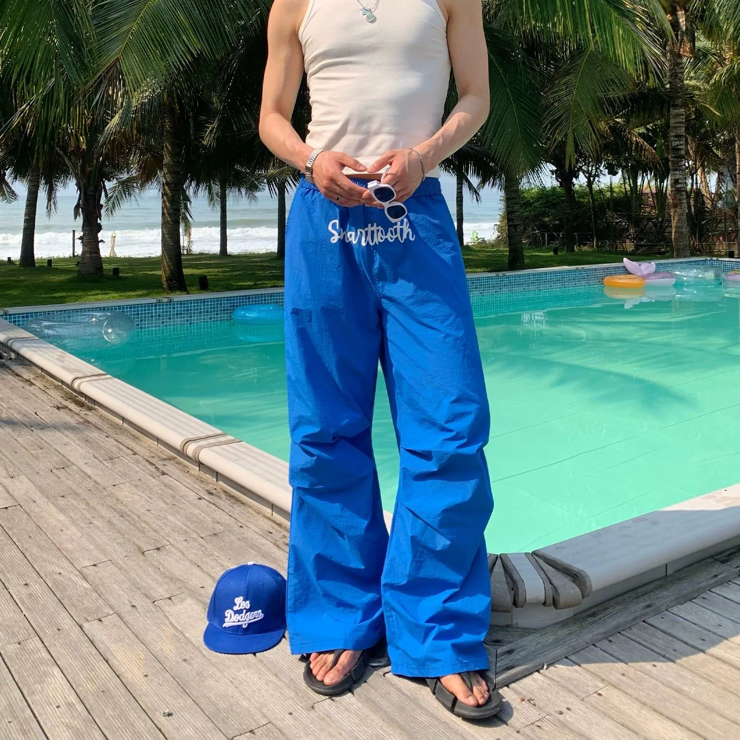 Cui Cursive Text Track Pants