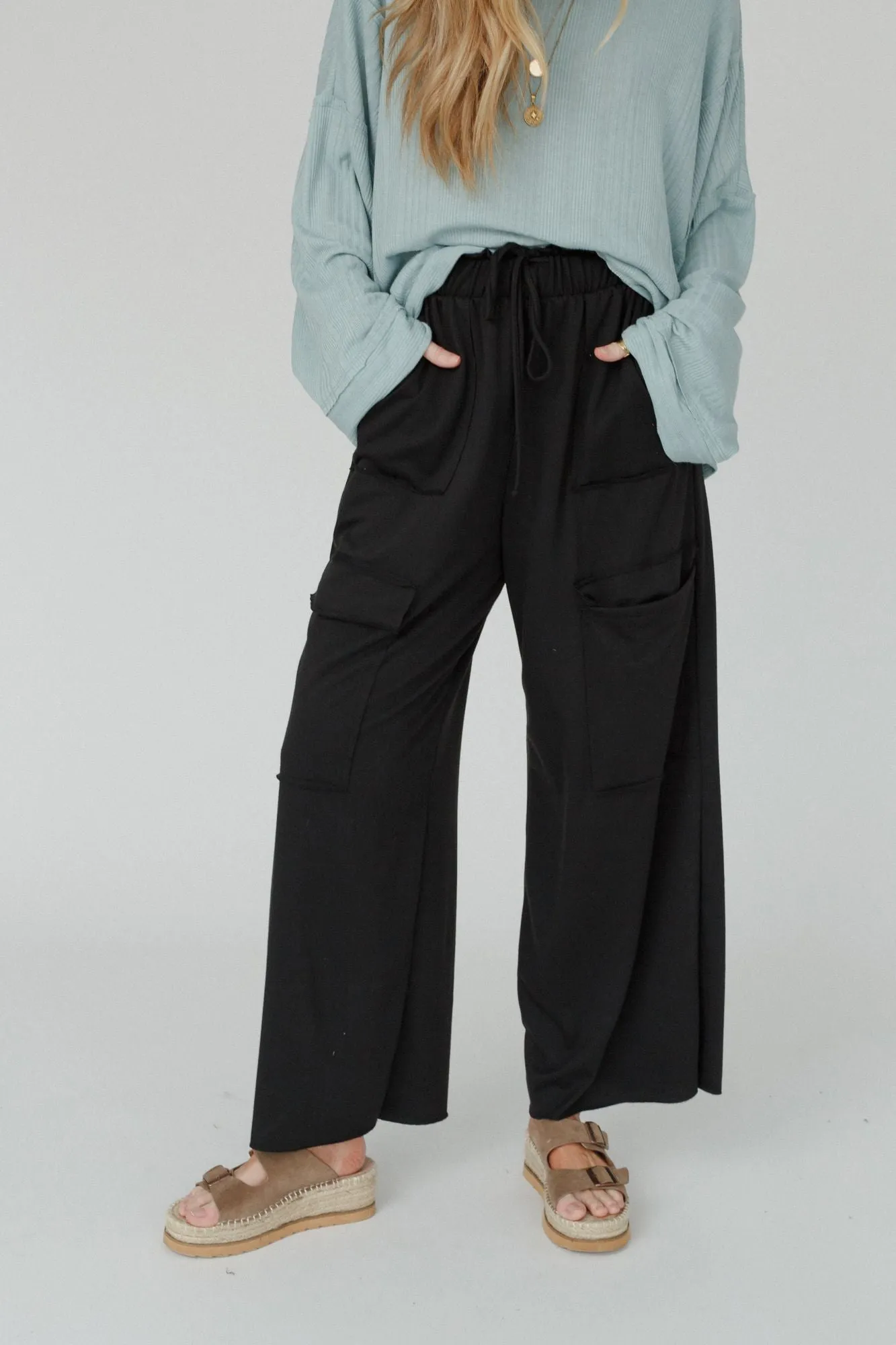 Easy Mornings Wide Leg Pants - Black
