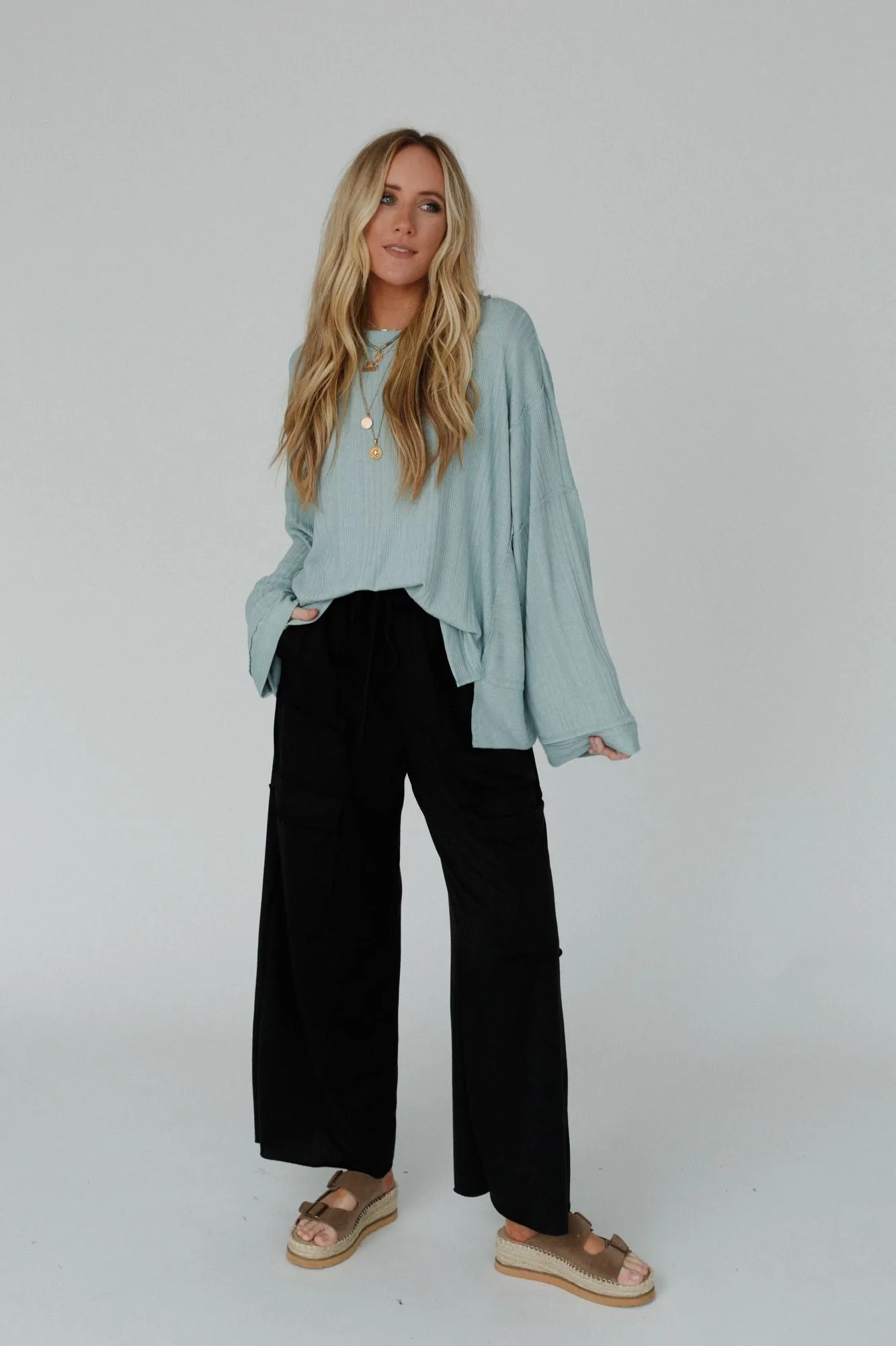 Easy Mornings Wide Leg Pants - Black