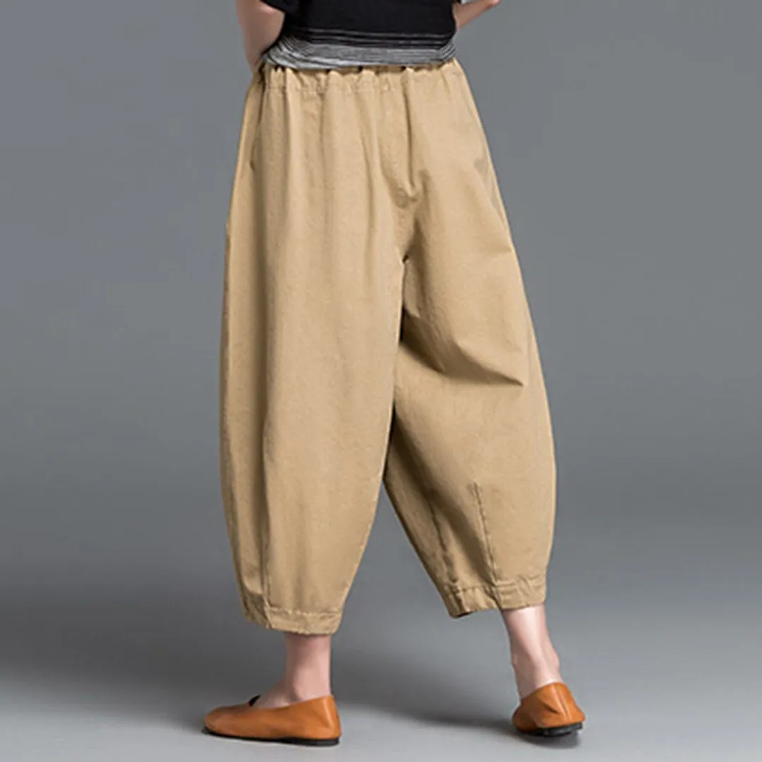 Elastic Waist Harem Pants