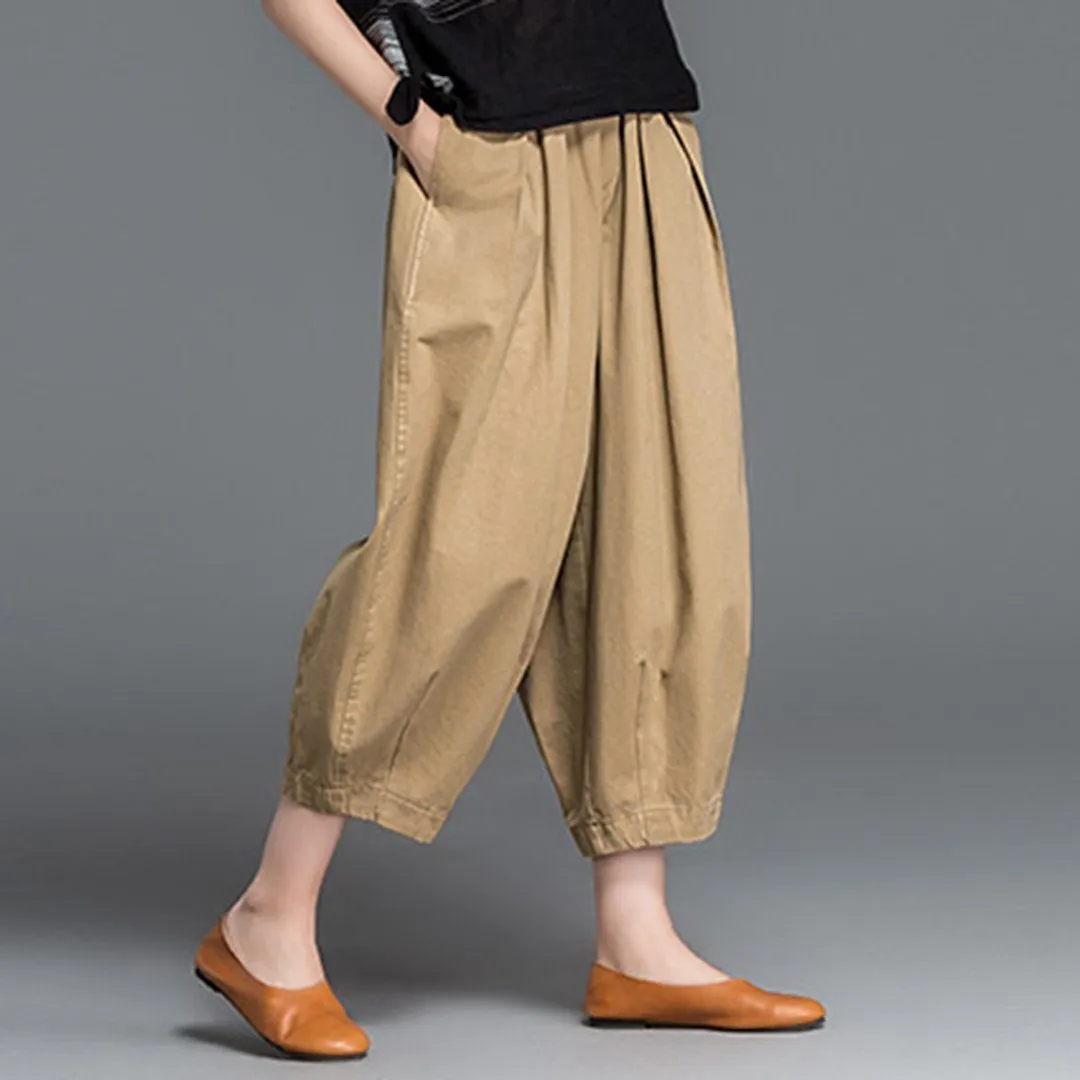 Elastic Waist Harem Pants