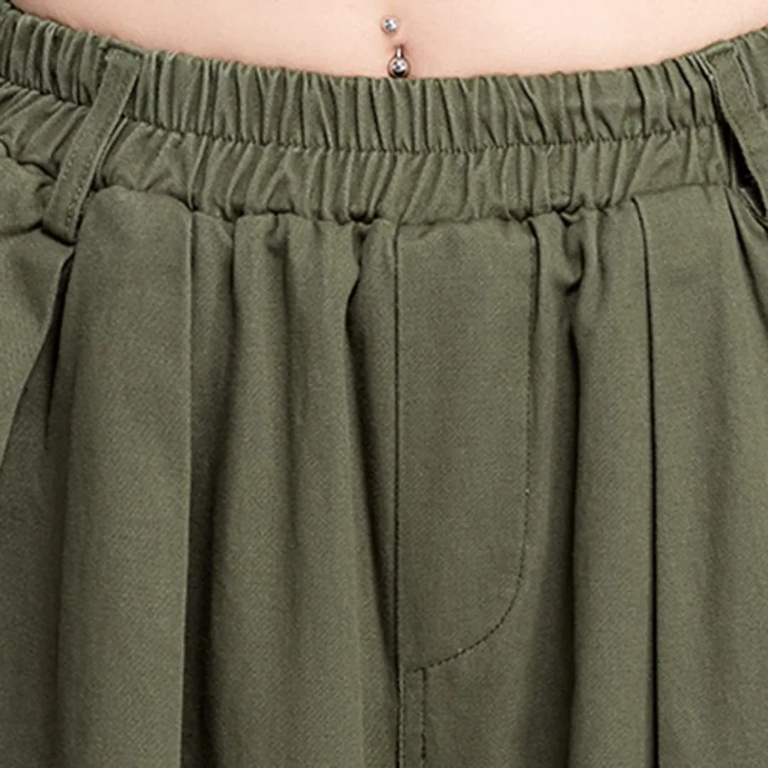 Elastic Waist Harem Pants
