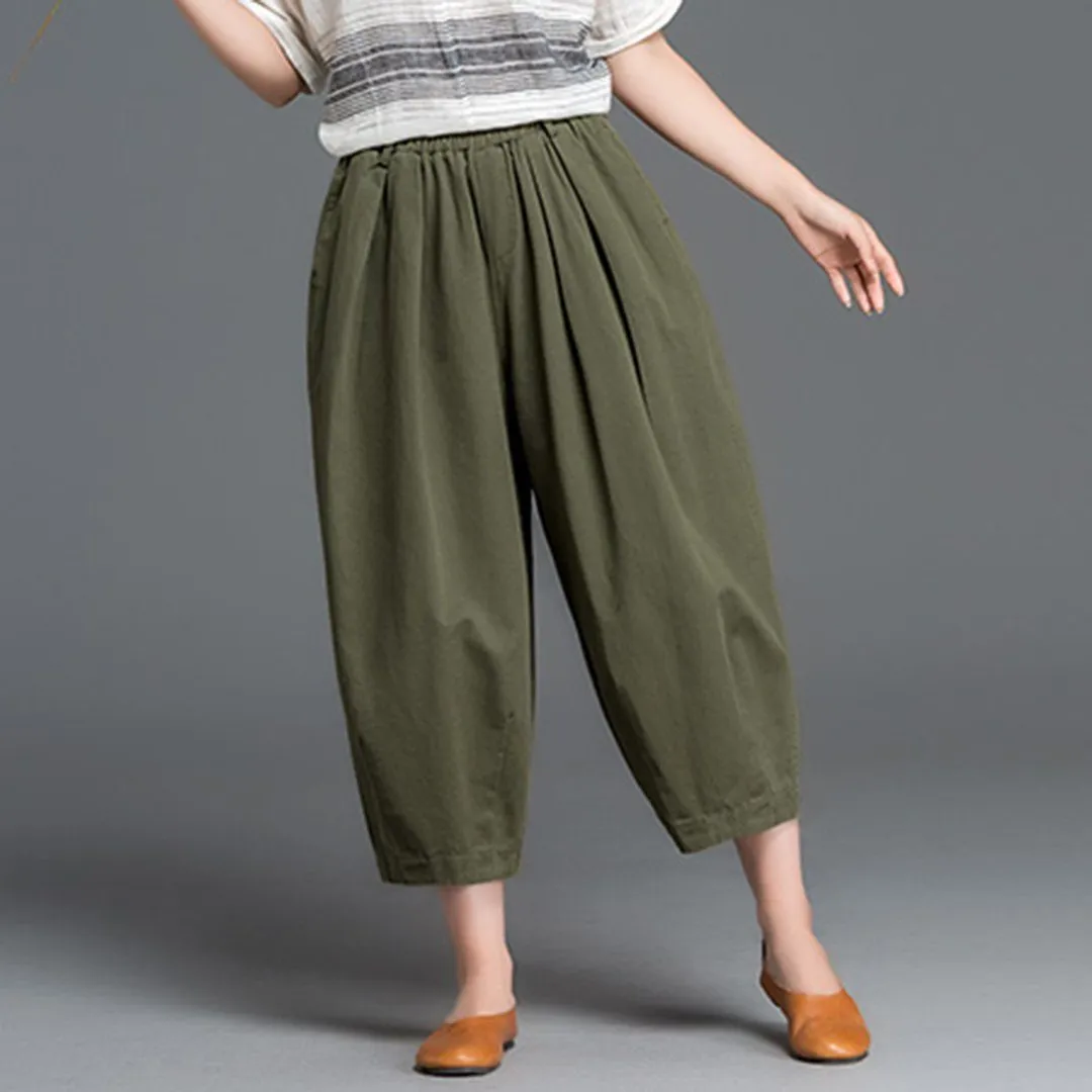 Elastic Waist Harem Pants