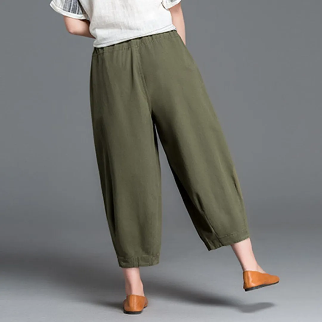 Elastic Waist Harem Pants