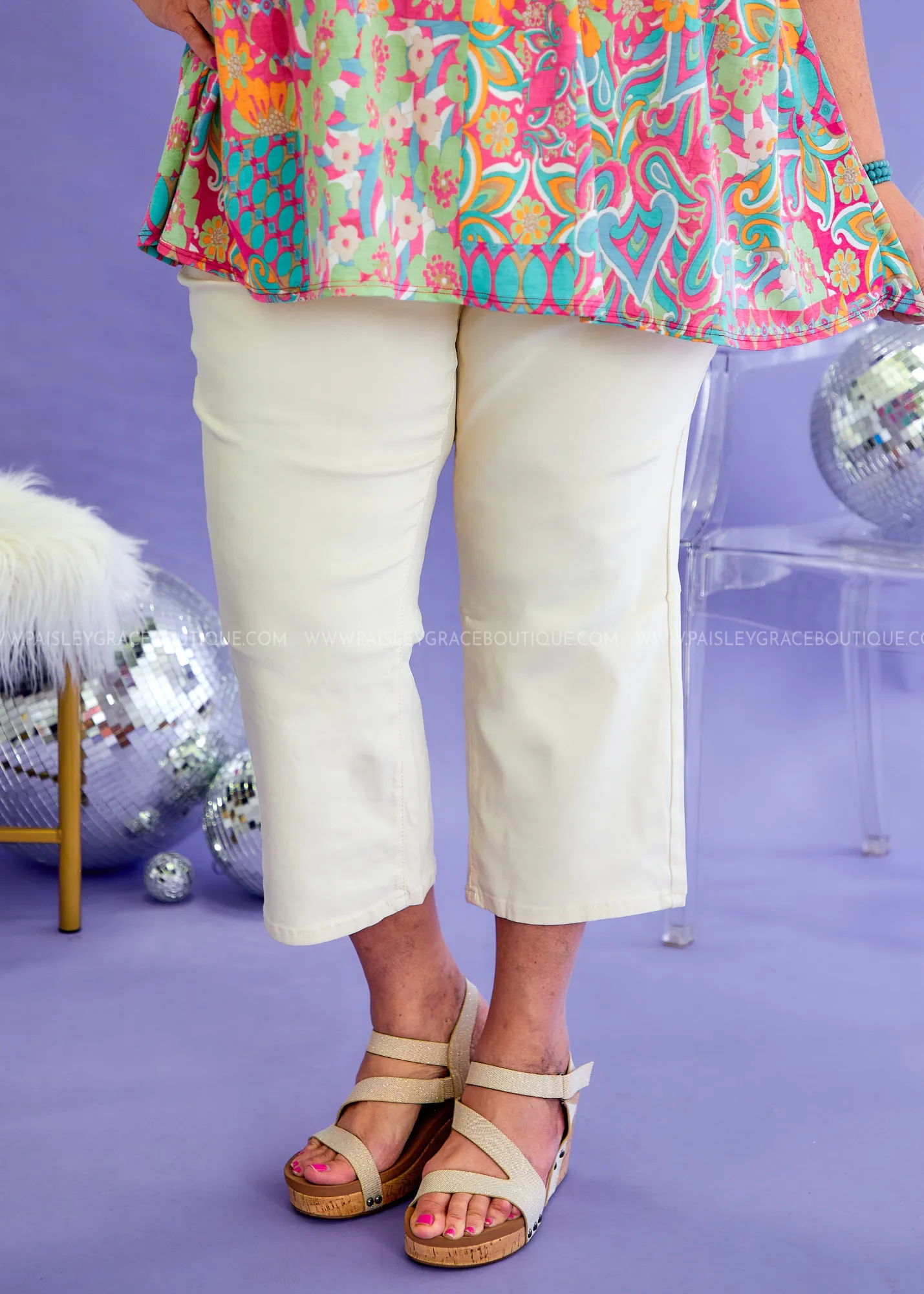 Hayley Hyperstretch cropped pants cream
