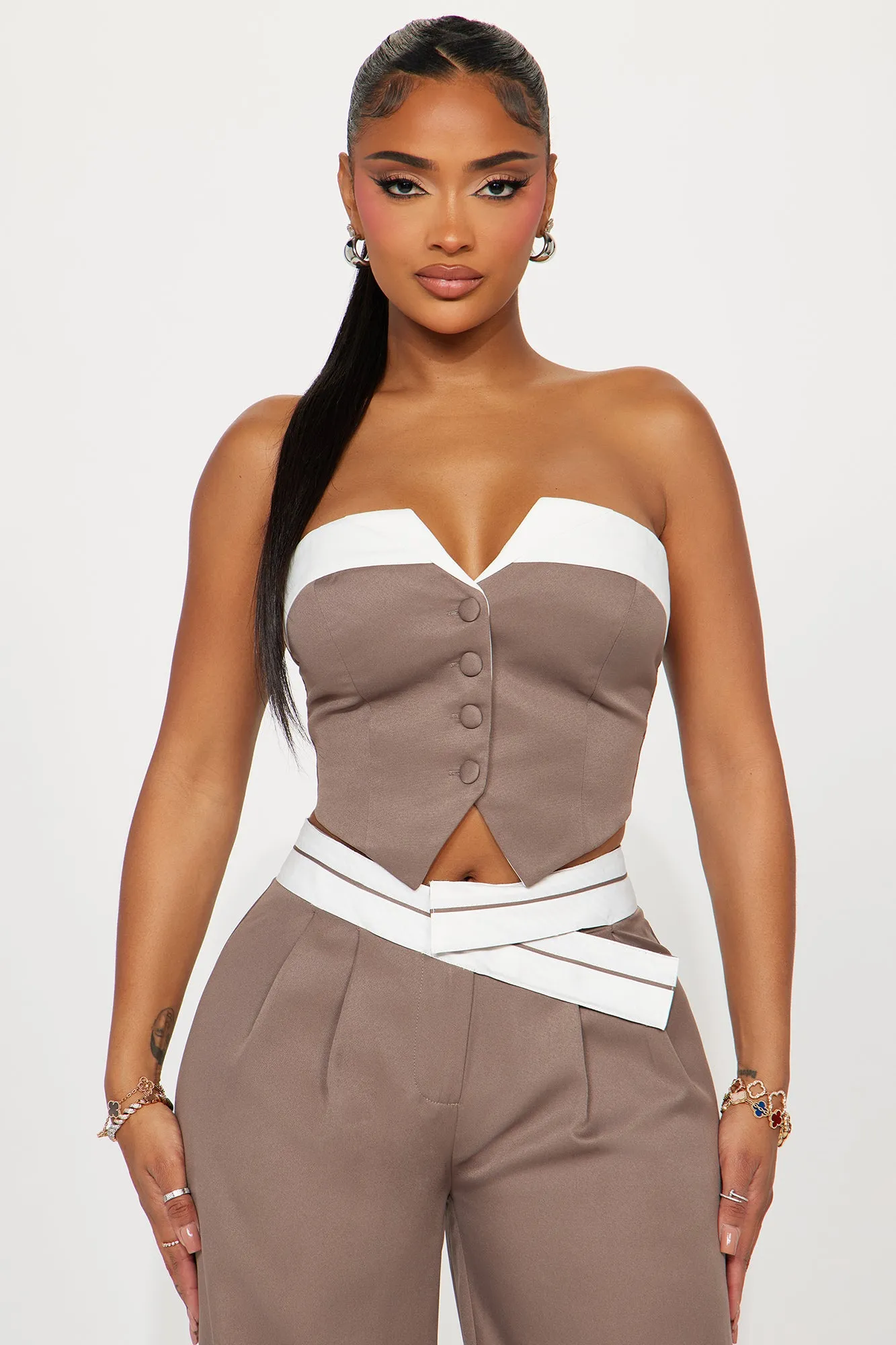 Office Babe Pant Set - Mocha
