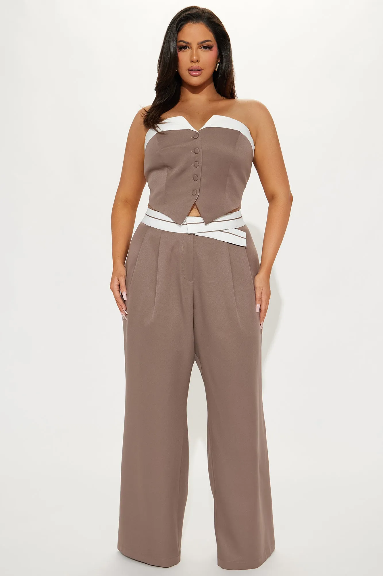 Office Babe Pant Set - Mocha