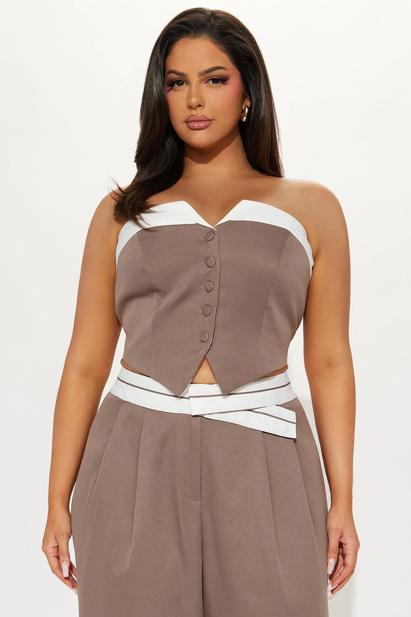 Office Babe Pant Set - Mocha