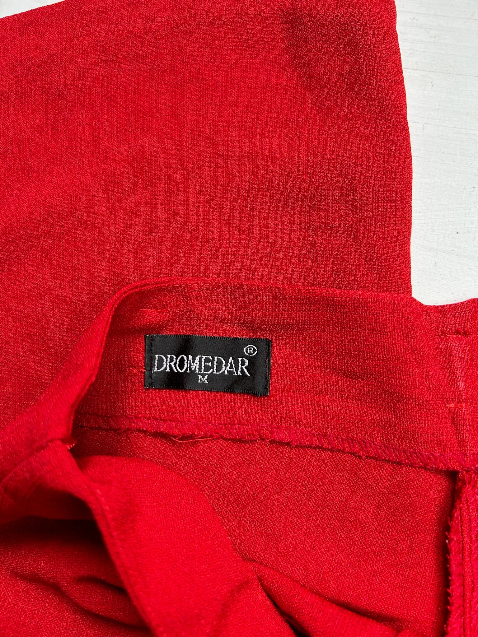Red mid rise baggy office pants (S/M)