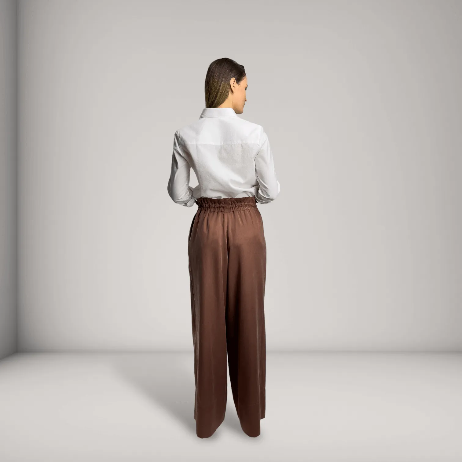 Vegan Silk Wide-Leg Pants | Old Rose