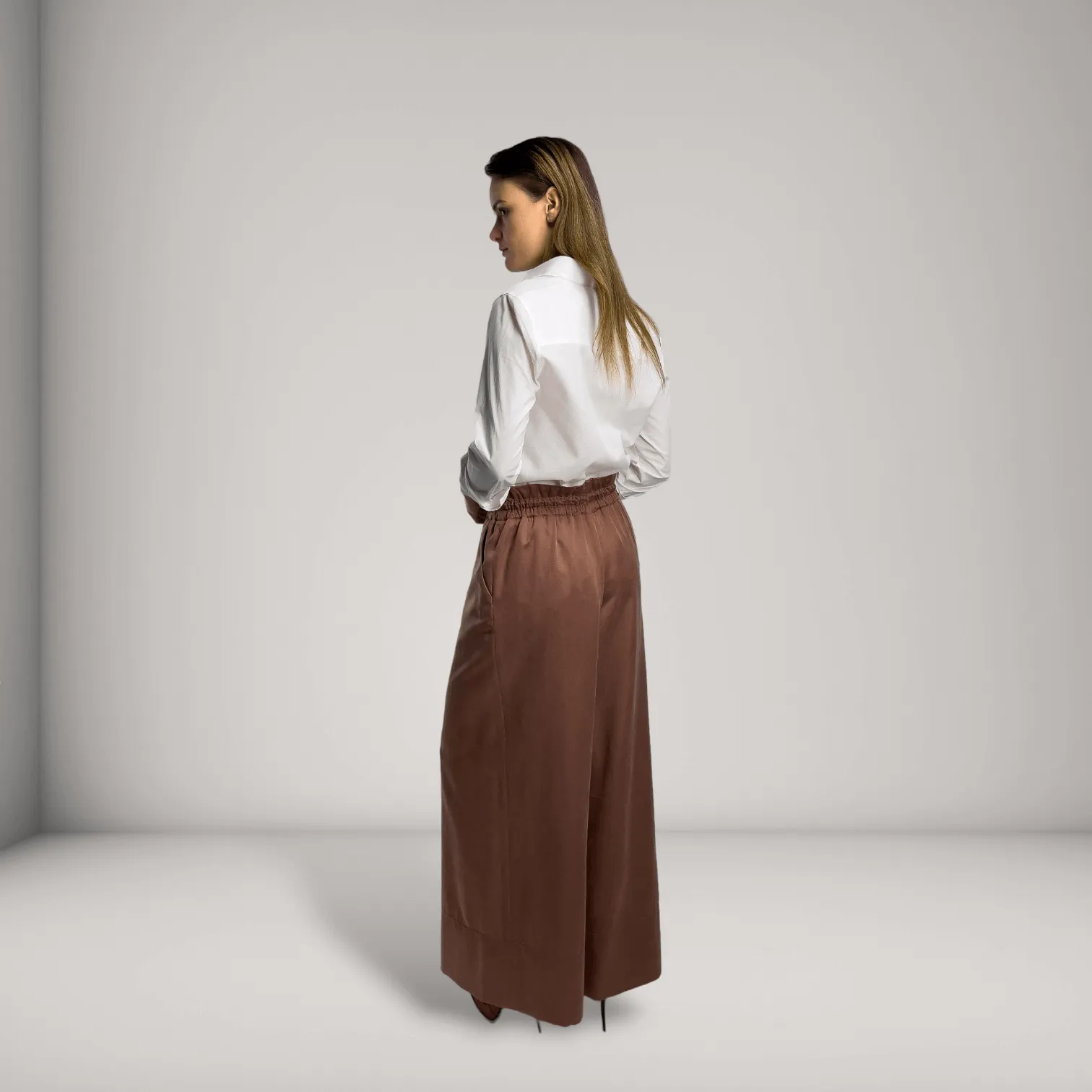 Vegan Silk Wide-Leg Pants | Old Rose