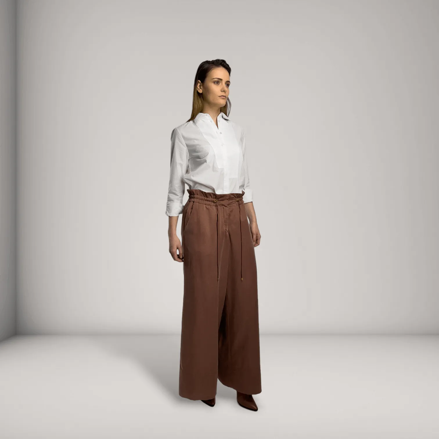 Vegan Silk Wide-Leg Pants | Old Rose
